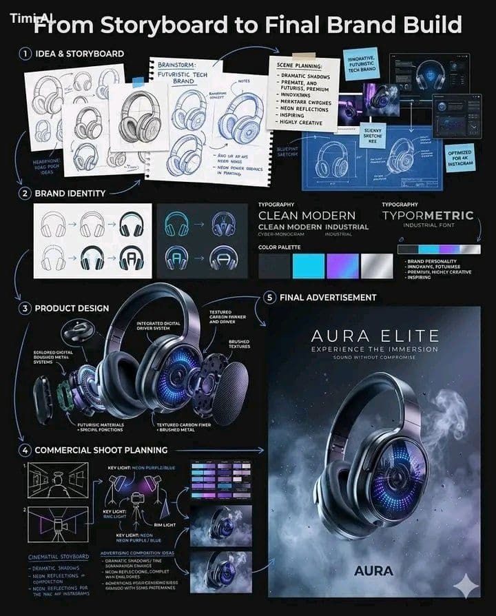 .Create a sleek infographic titled "From Storyboard to Final
