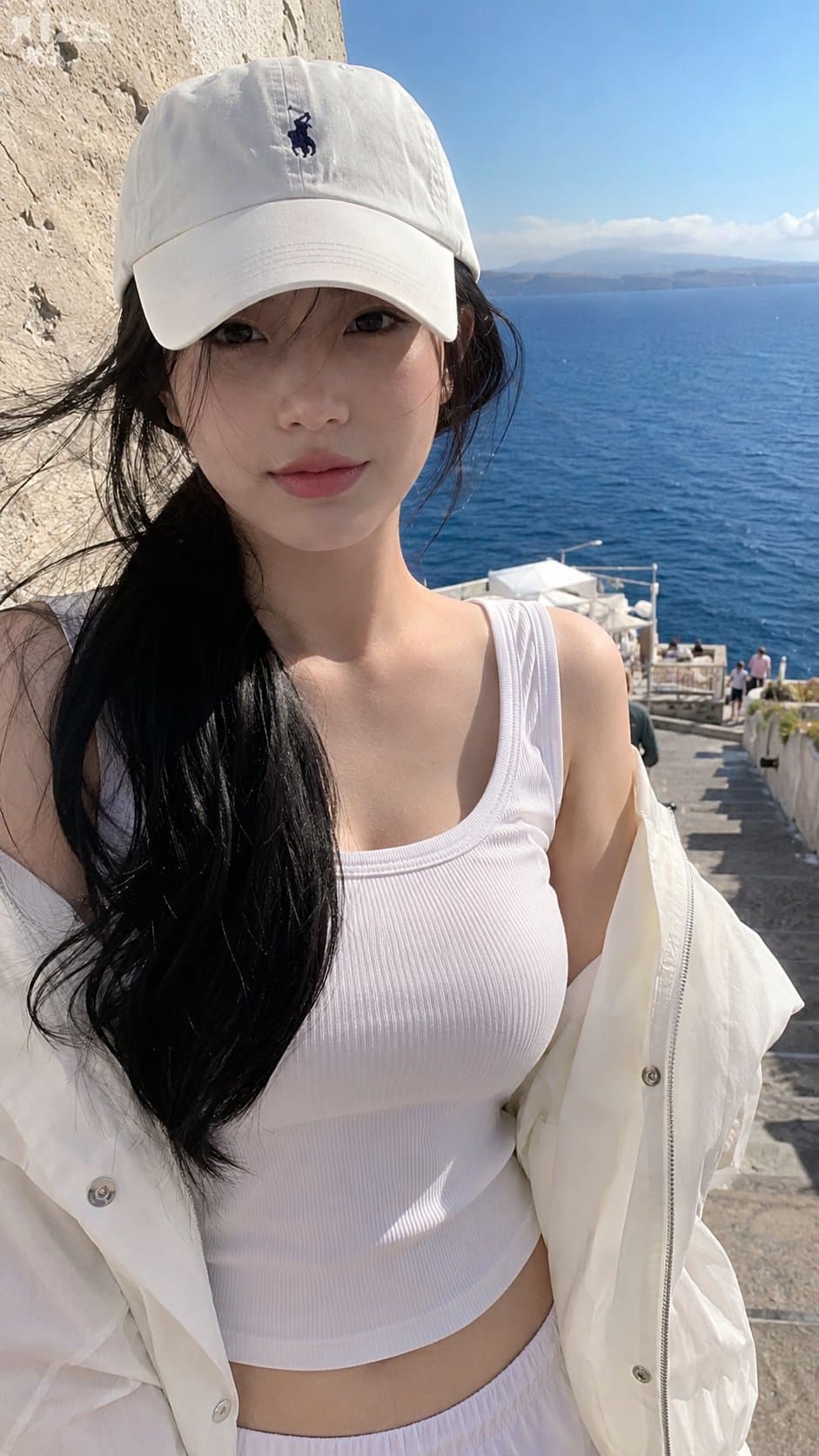 A real vertical smartphone travel snapshot of a young adult