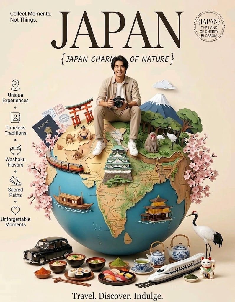Design a premium vintage-inspired travel poster on a clean c