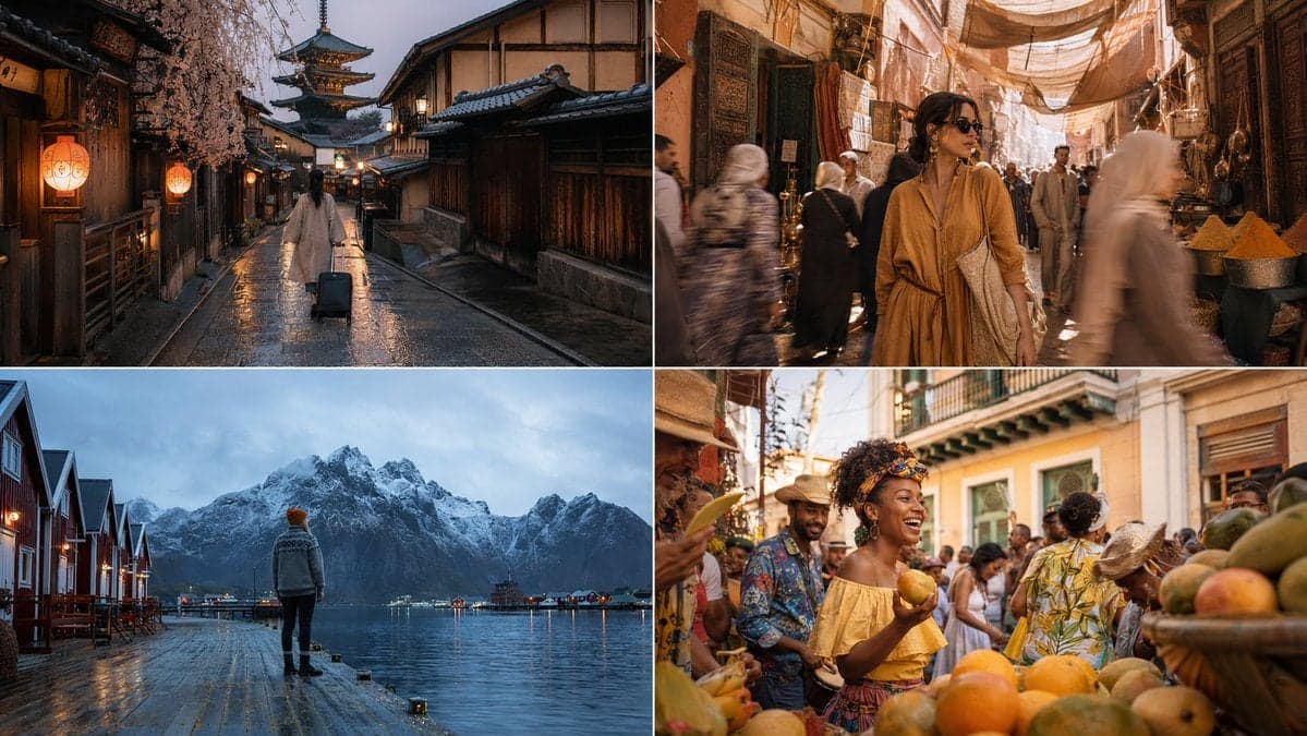 2x2 grid, 16:9, AI infers stunning characters  INPUT ::= PER