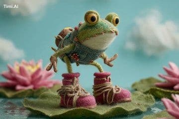 A stop motion animation of a whimsical sculpture of a [subje