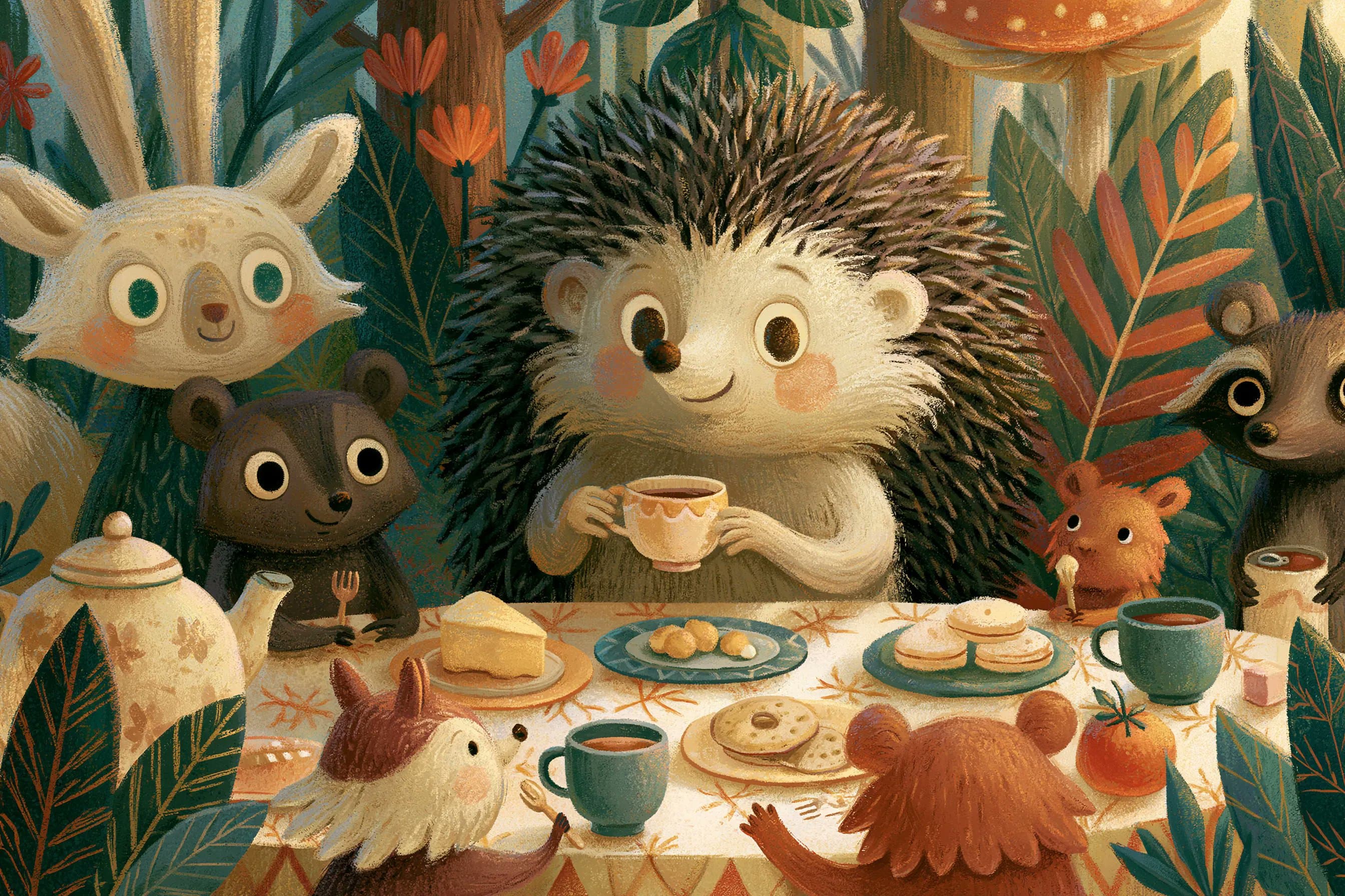 Whimsical children’s book illustration of a [subject] [doing