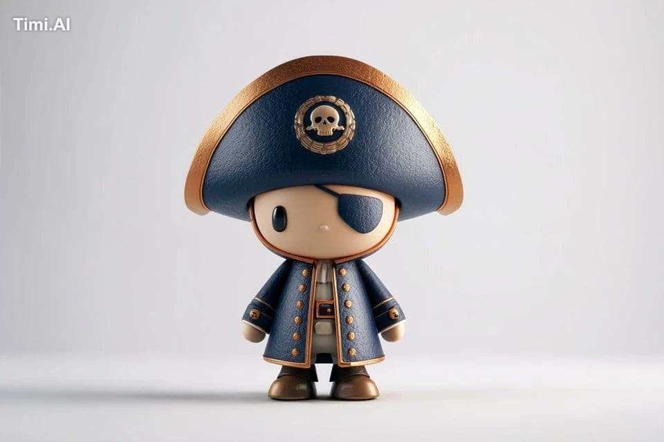 Chibi-style 3D vinyl toy of [subject], rendered in [color1] 