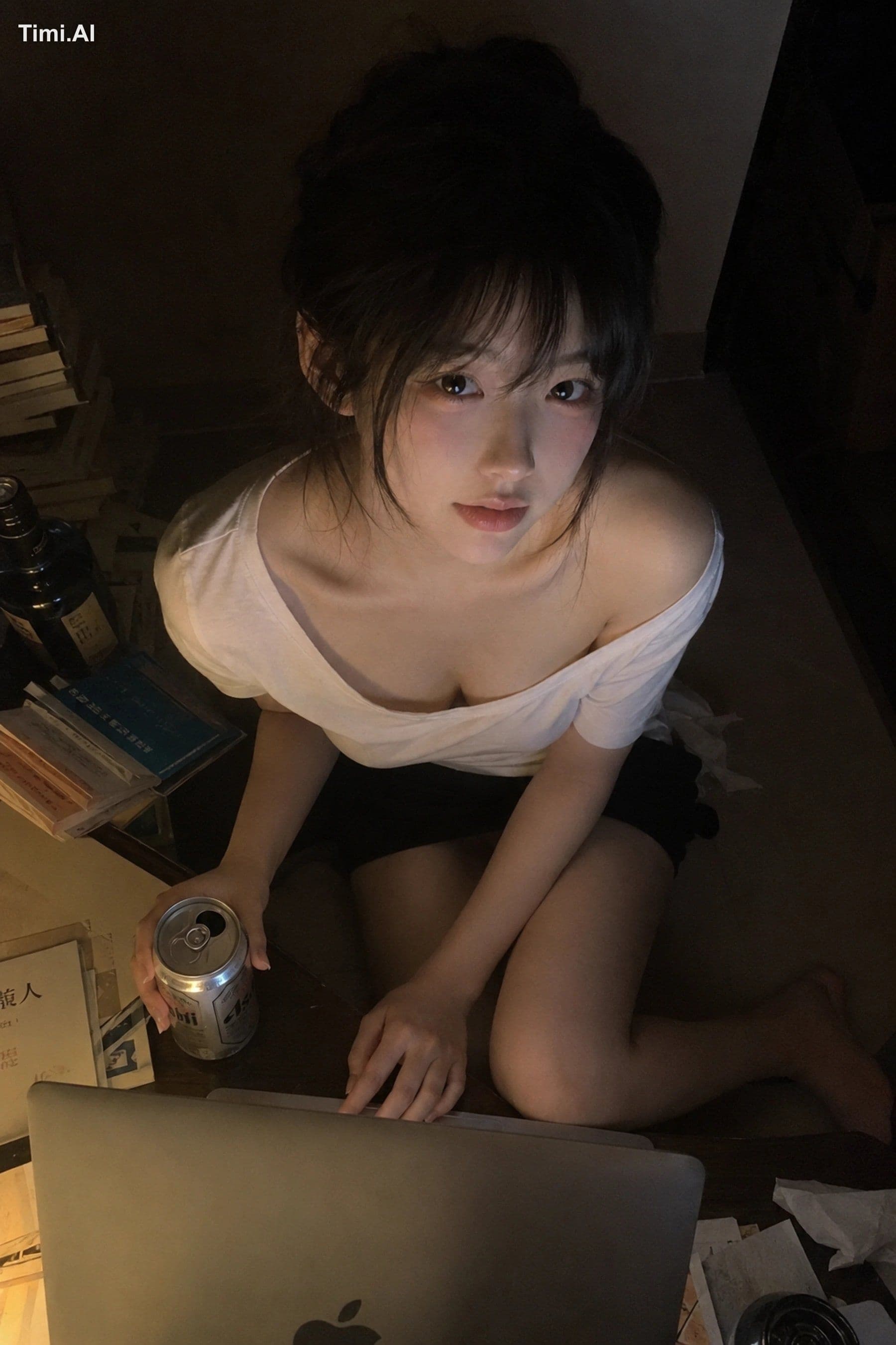 {   "subject": {     "description": "A young adult woman sit