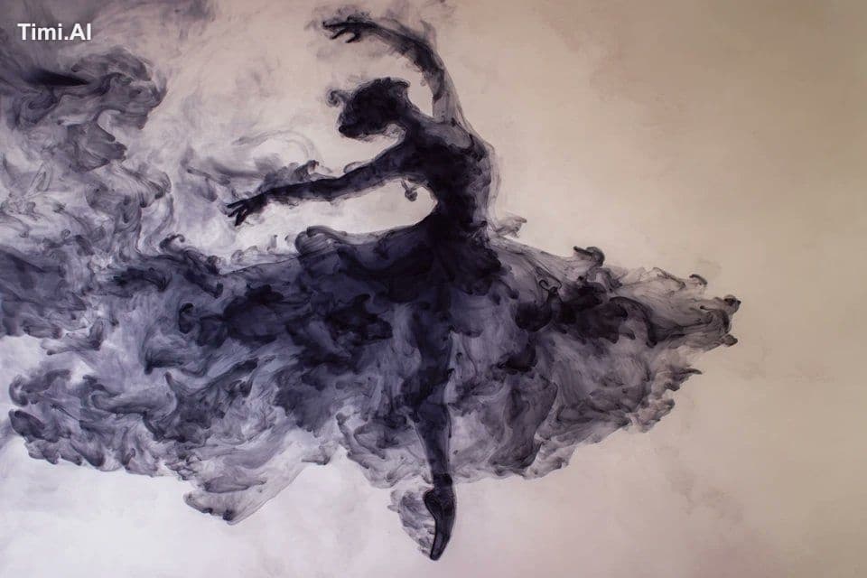 The [subject] is formed from liquid plumes swirling in milky