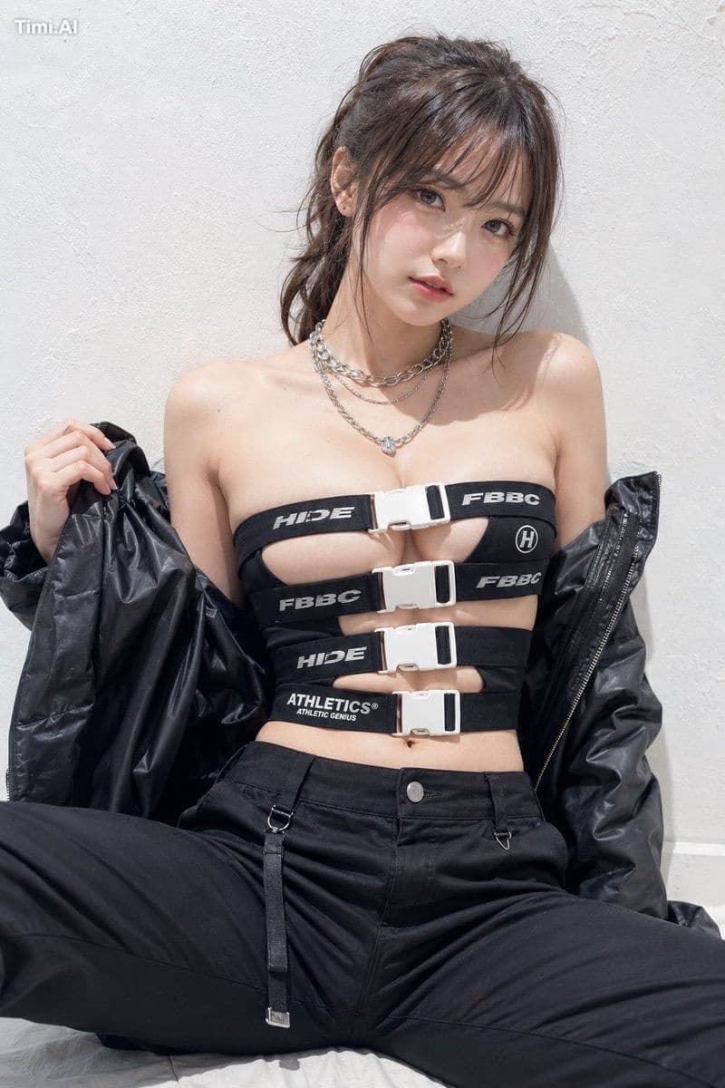 A photorealistic natural fashion portrait of a fictional 20-