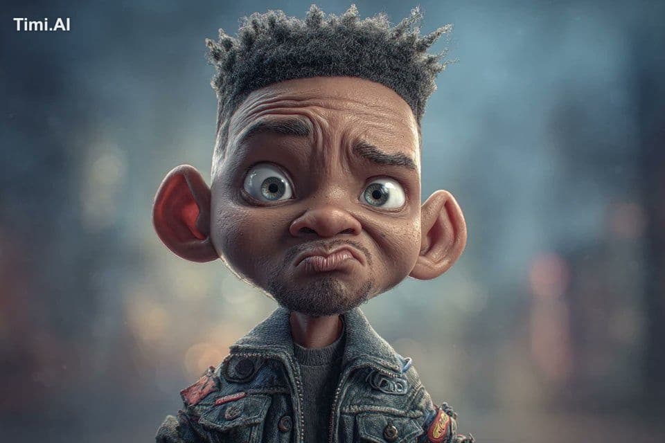 Hyperrealistic baby [subject] in a caricature style, with ex