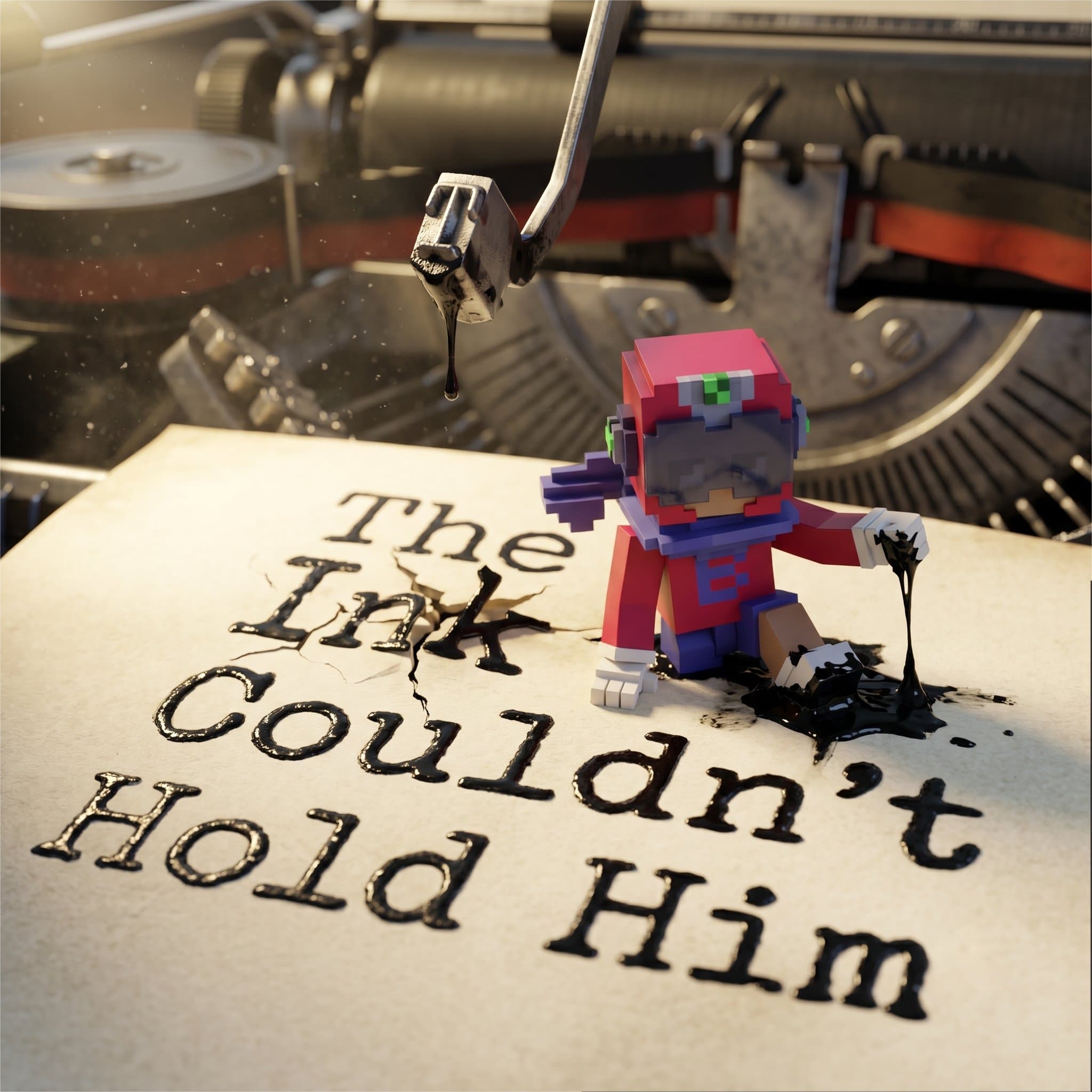 A cinematic macro scene of the uploaded reference character