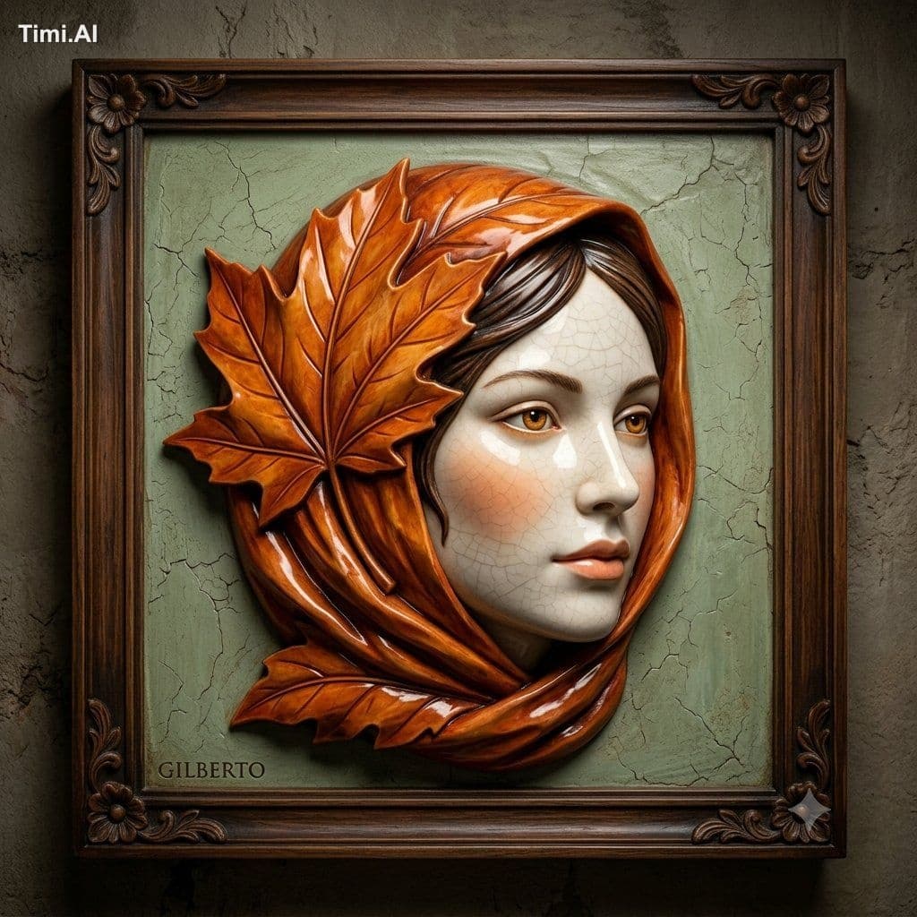 Create a luxurious, museum-quality 3D bas-relief sculpture p