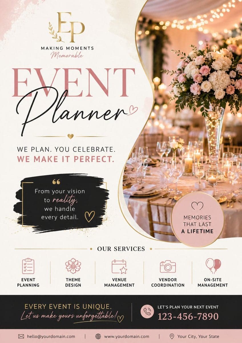 Create a high-resolution, print-ready A4/A3 portrait event p