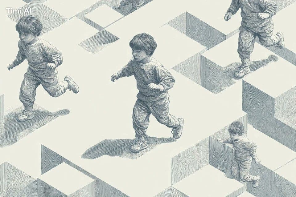 A mind-bending illustration of a [subject], built from impos
