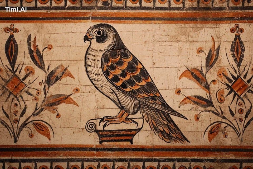 An ancient Greek ceramic illustration of a [subject], depict