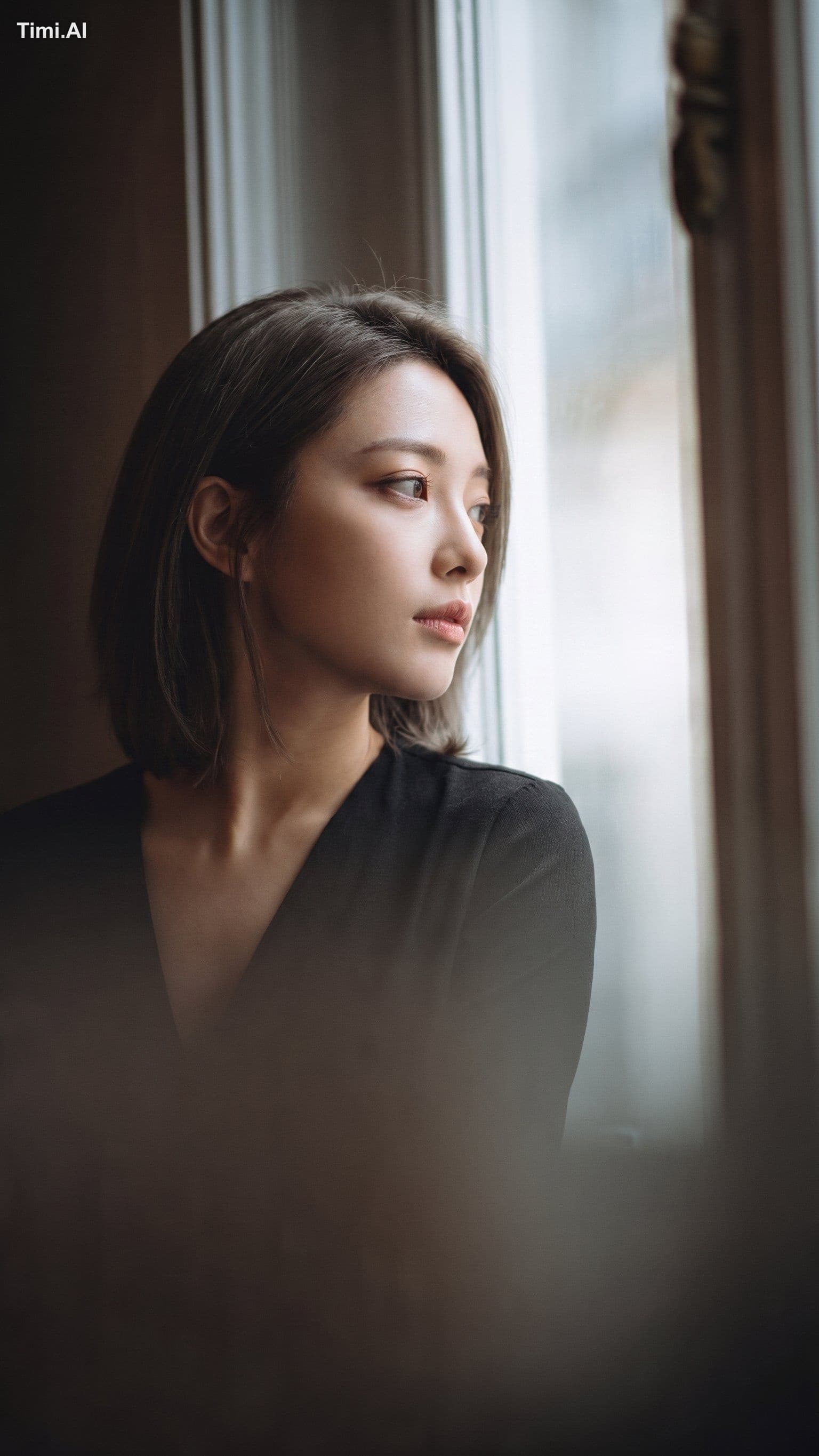 Create a realistic vertical 9:16 photographed portrait. Subj