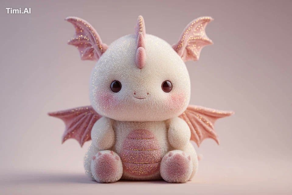 A soft and plush 3D model of a [subject] with a [key detail]
