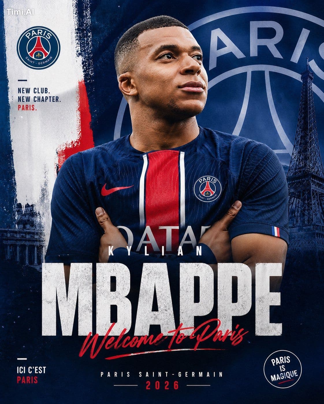 👇
Create a high-end football transfer poster design featur