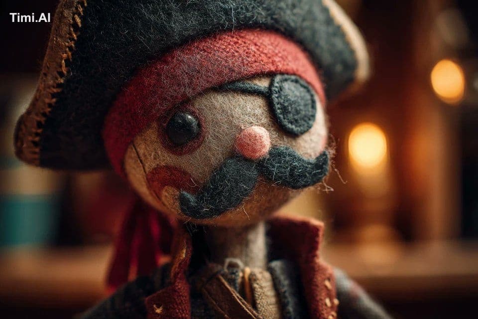 A realistic felt puppet version of a [subject], sewn with vi