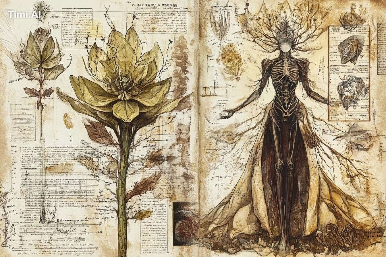 A botanical diagram of a [subject], illustrated in the style