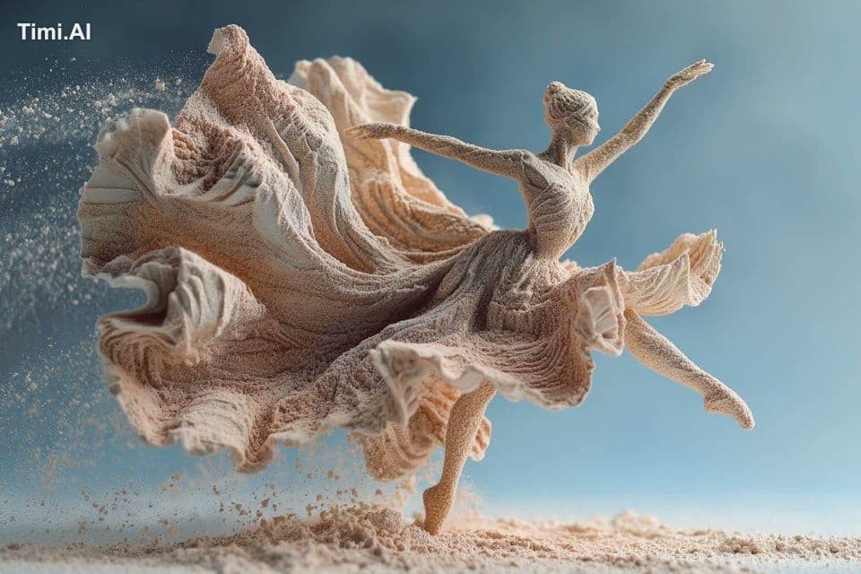 A kinetic sand sculpture of a [subject], fine-grain texture 