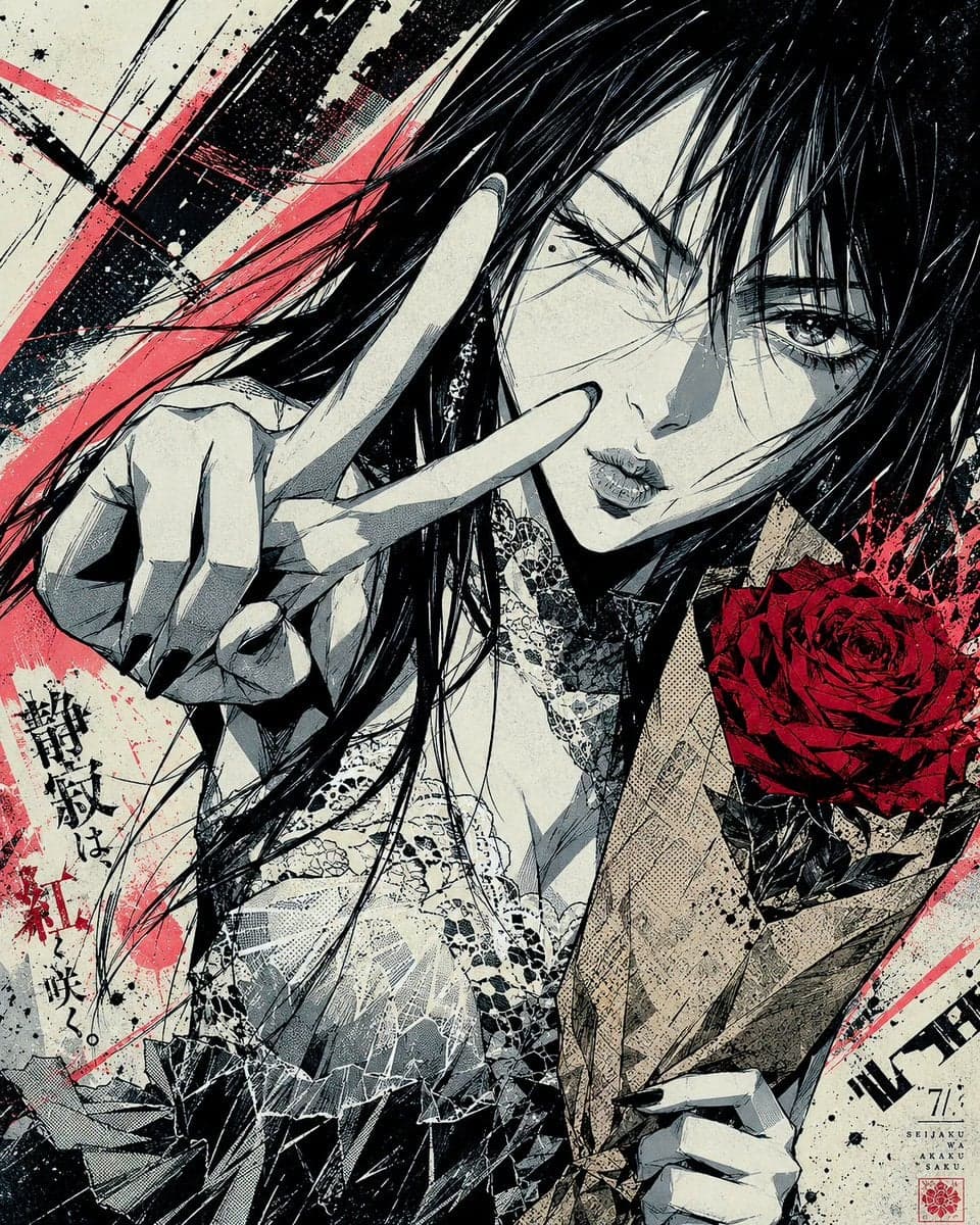 You are a prompt writer for a sharp illustrated cover art sy