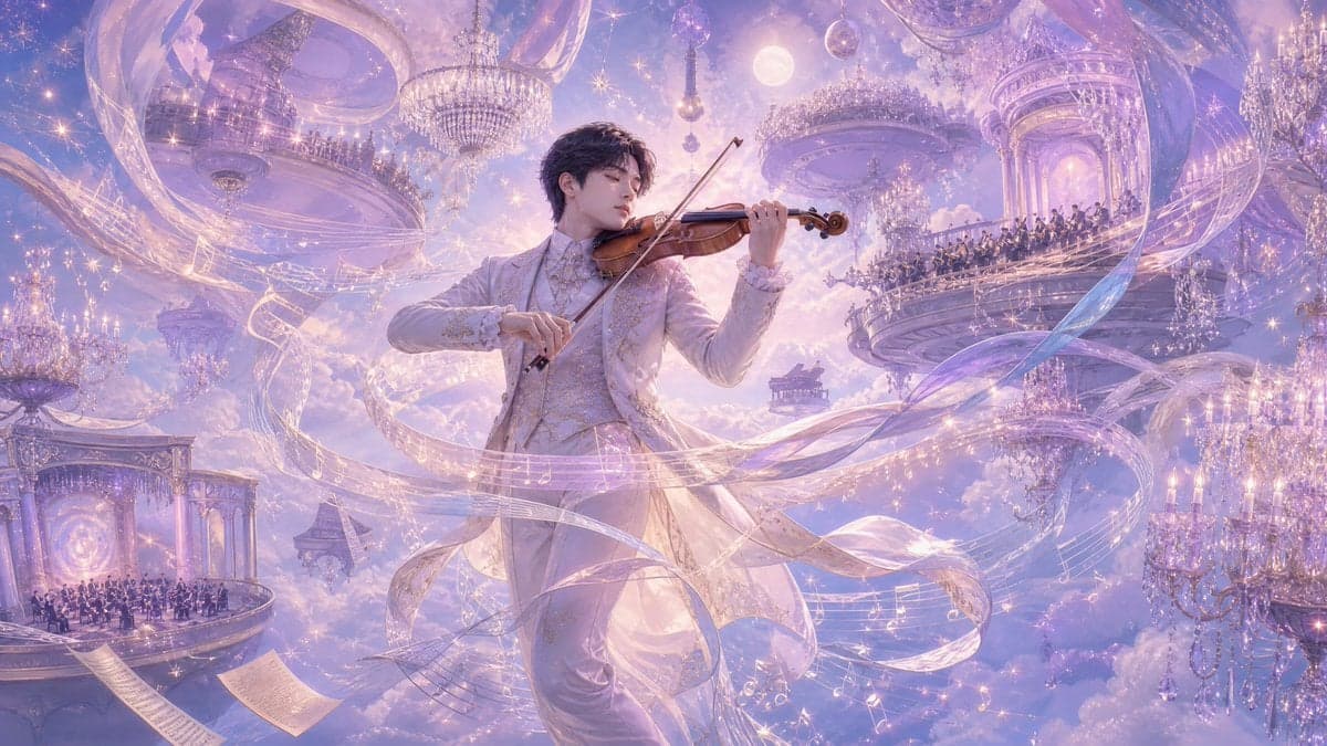 Surreal dreamscape illustration of [Subject], floating among