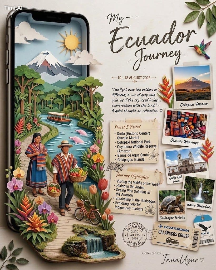 Create a premium digital scrapbook travel poster for **[Dest