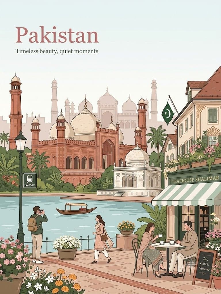 Create a vintage-inspired travel poster in a clean flat-colo
