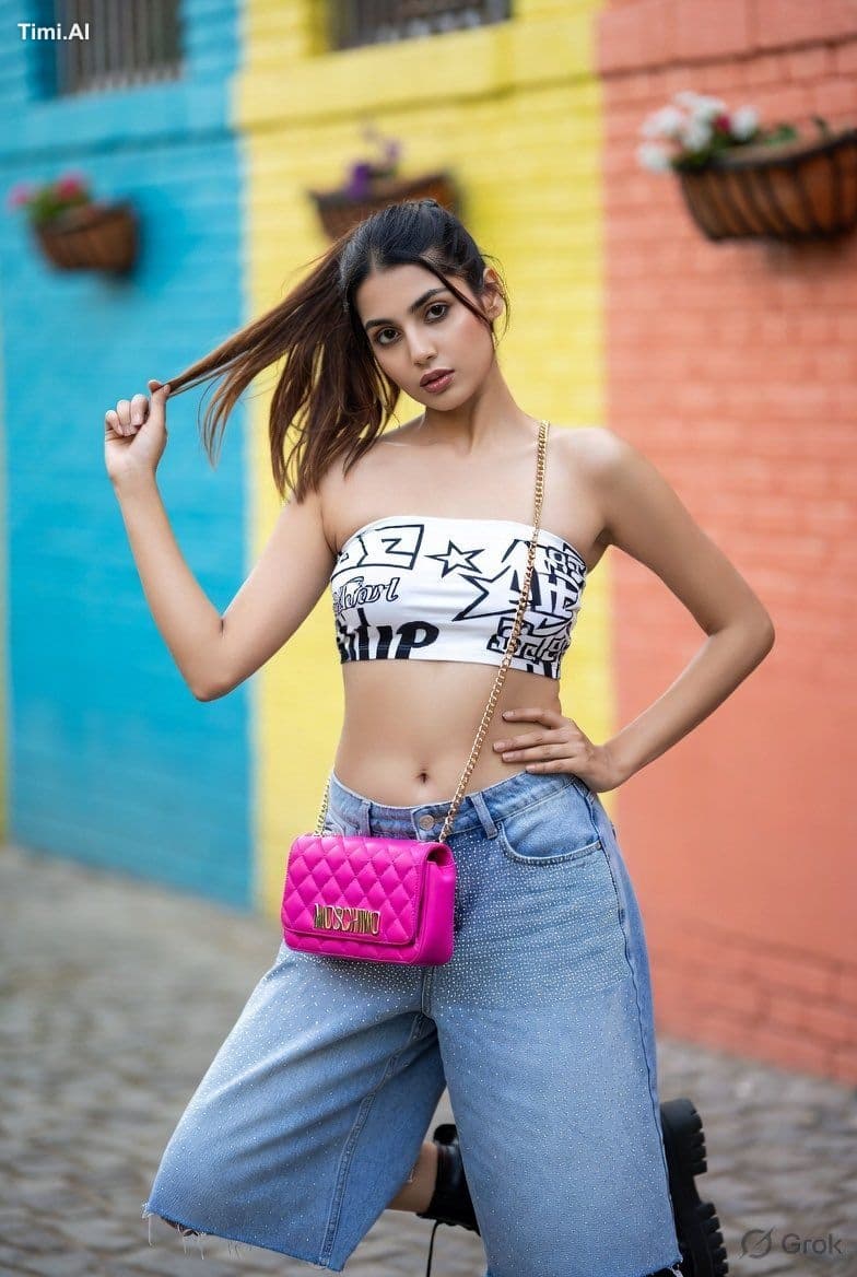 A stunning young Indian woman with exact same face, identity