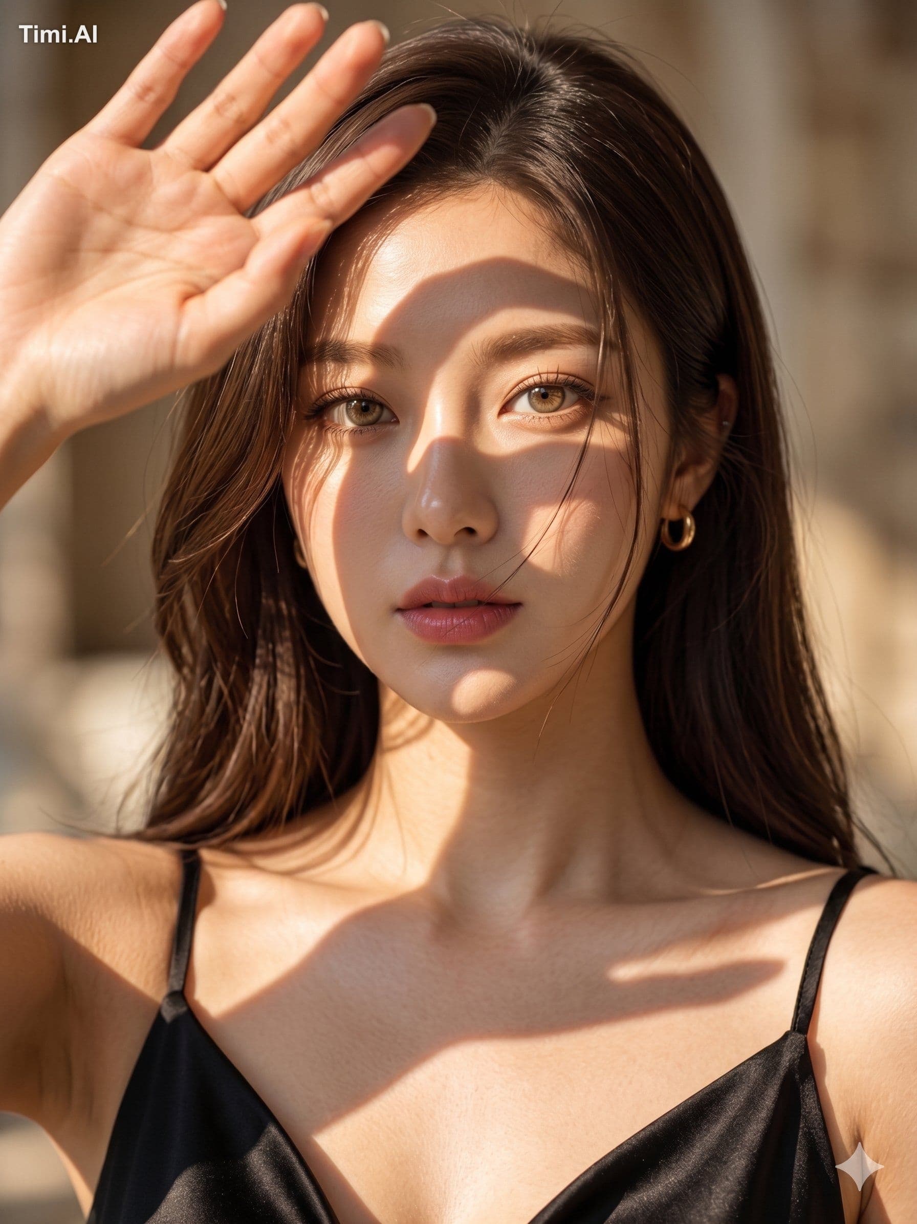 cartoon, anime, plastic skin, over-retouched face, beauty fi