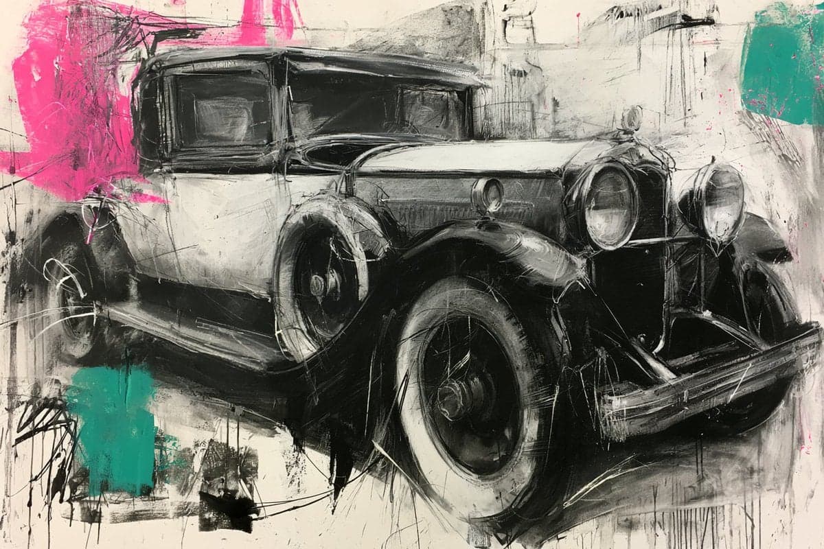 [Subject] is deconstructed in an Abstract Charcoal Fusion, w
