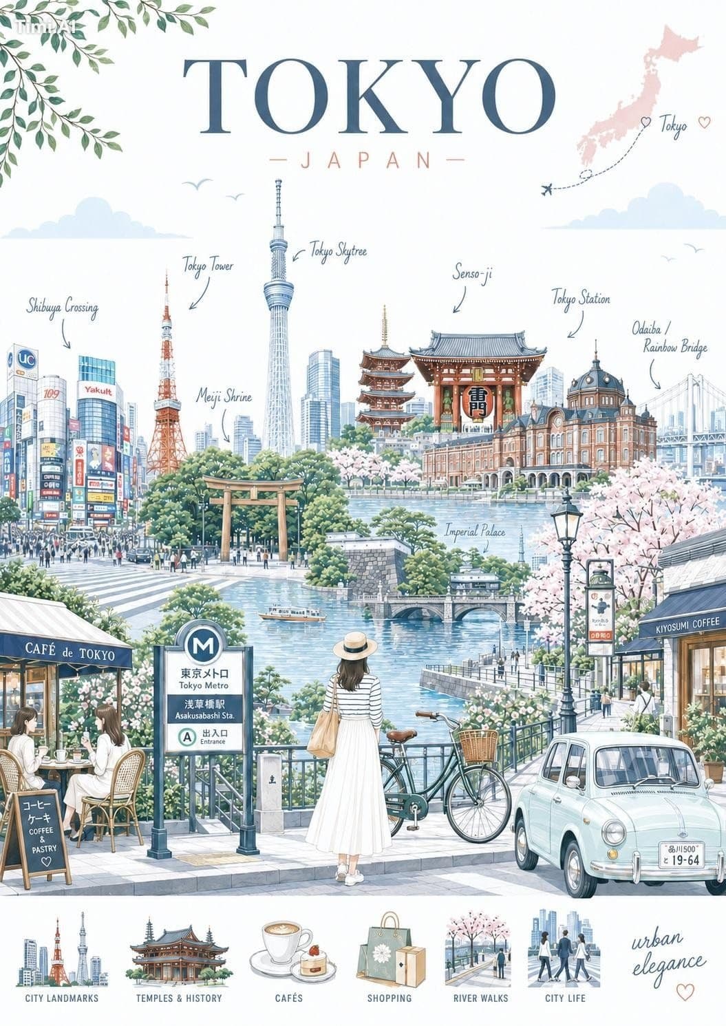 Create a sophisticated premium travel illustration of **[LOC