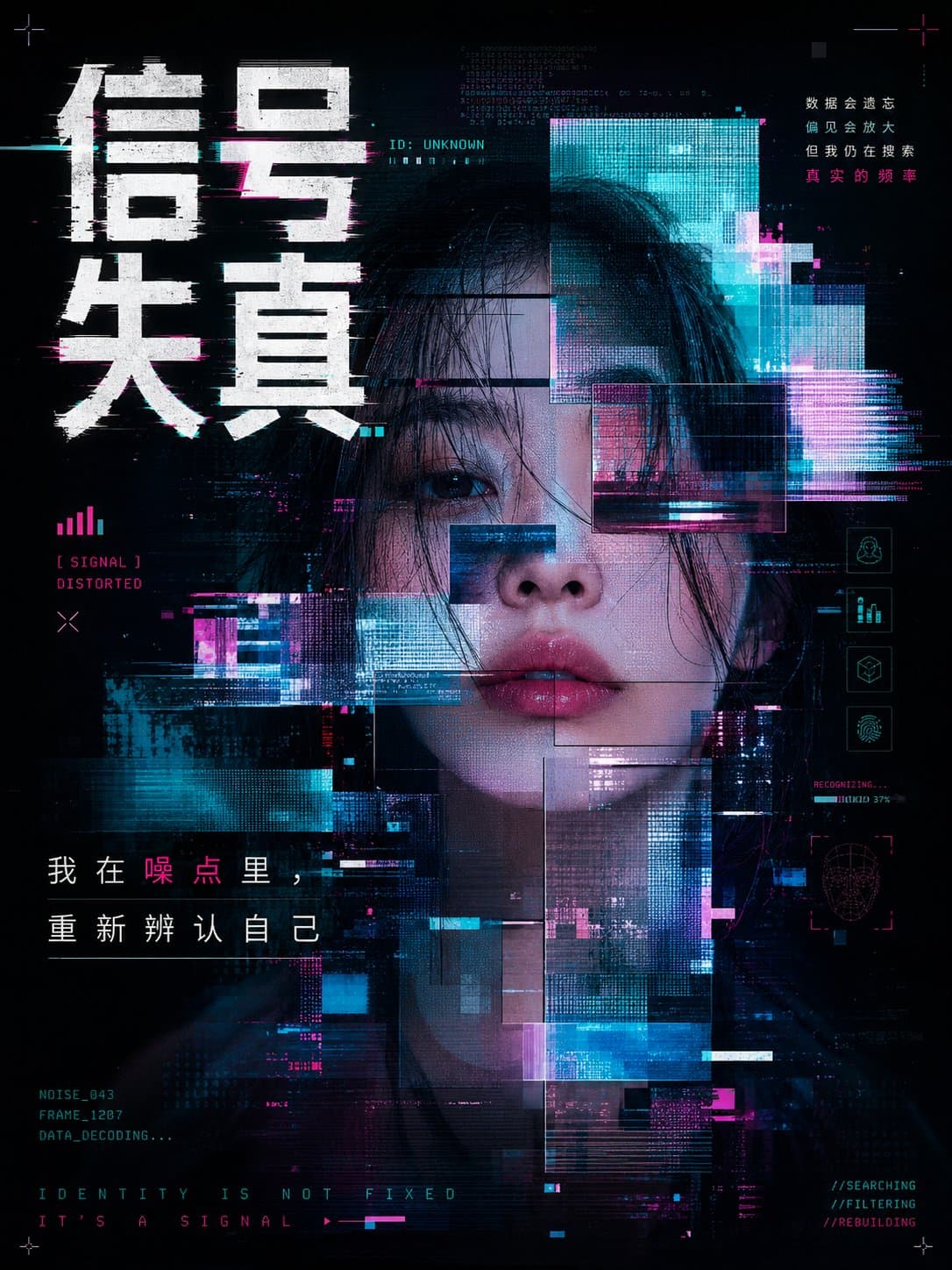 对面女生@参考图坐在餐桌另一侧的卡座上，身体正对镜头方向，上半身位于餐桌后方，只露出胸口以下或局部上半身，姿态安静放松。