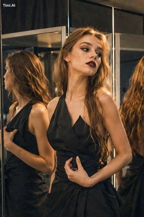A high-fashion documentary photograph of the same young East
