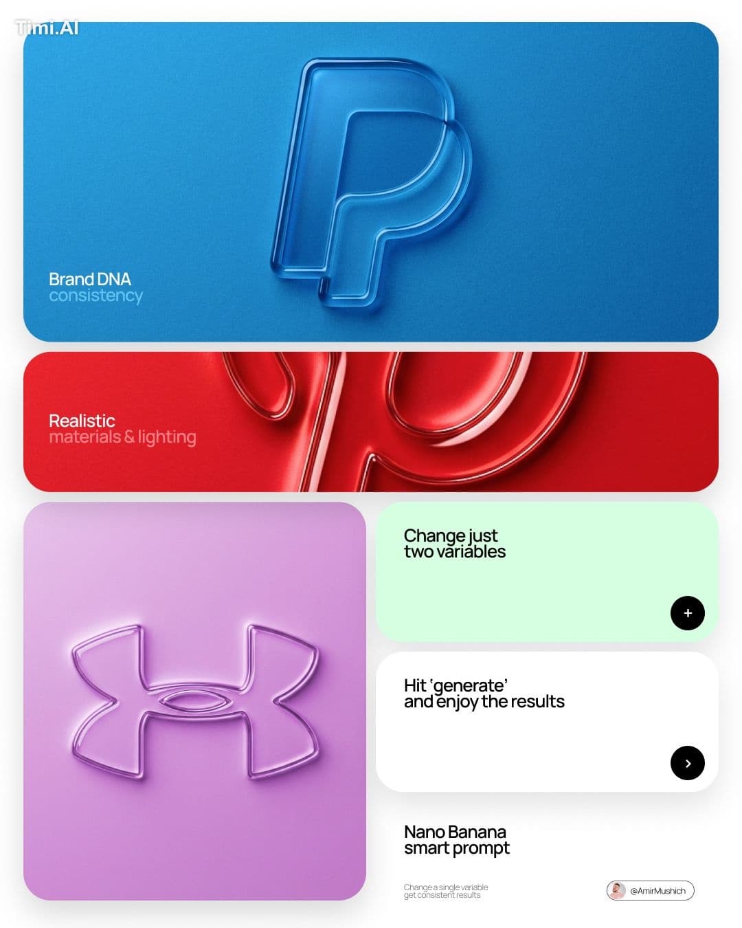 3D embossed glossy contour render of center-aligned [BRAND] 
