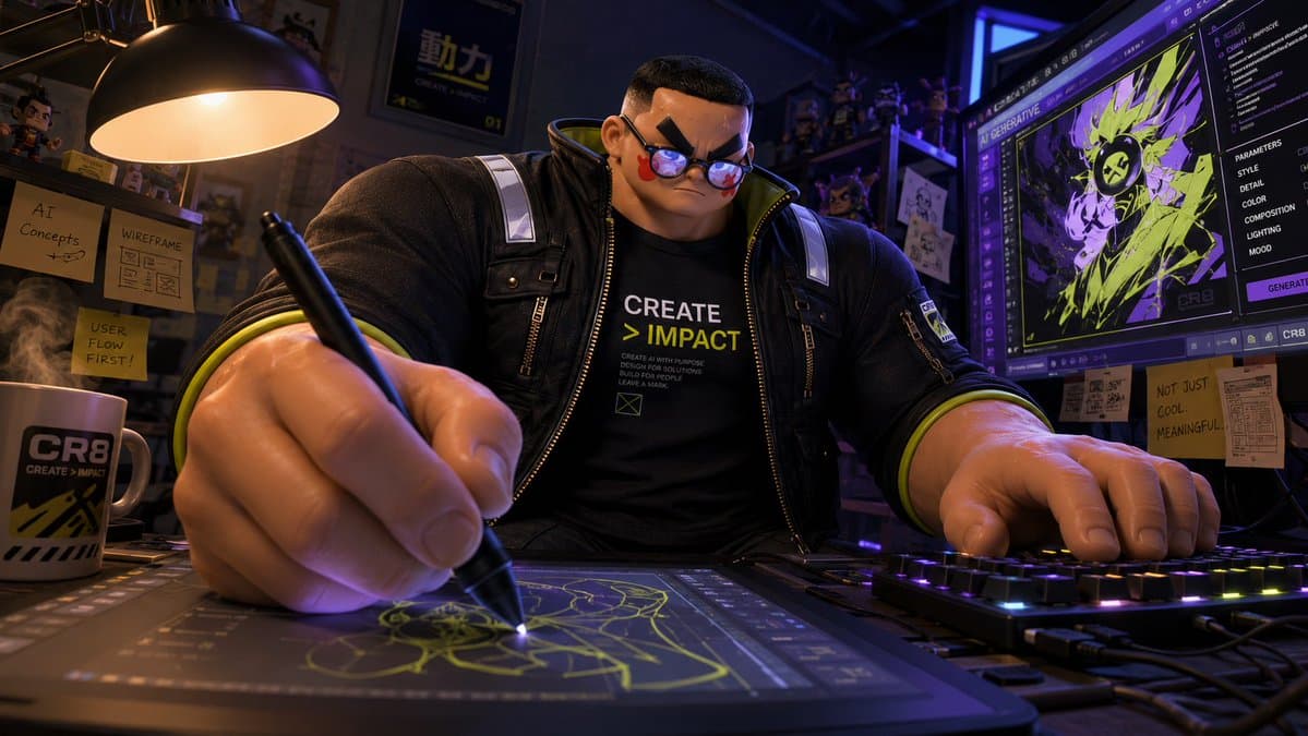 A 3D animated CG character in cinematic animation style. Ext