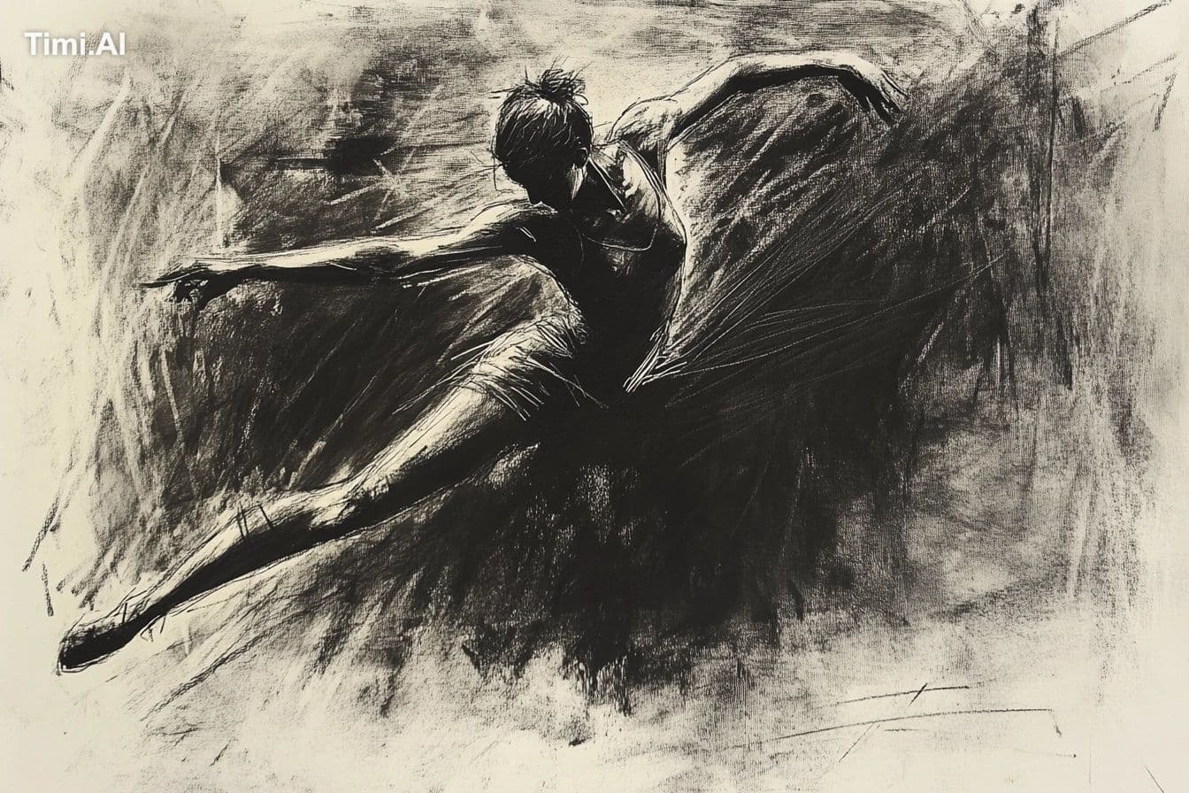 A charcoal sketch of a [subject], raw and textured with expr