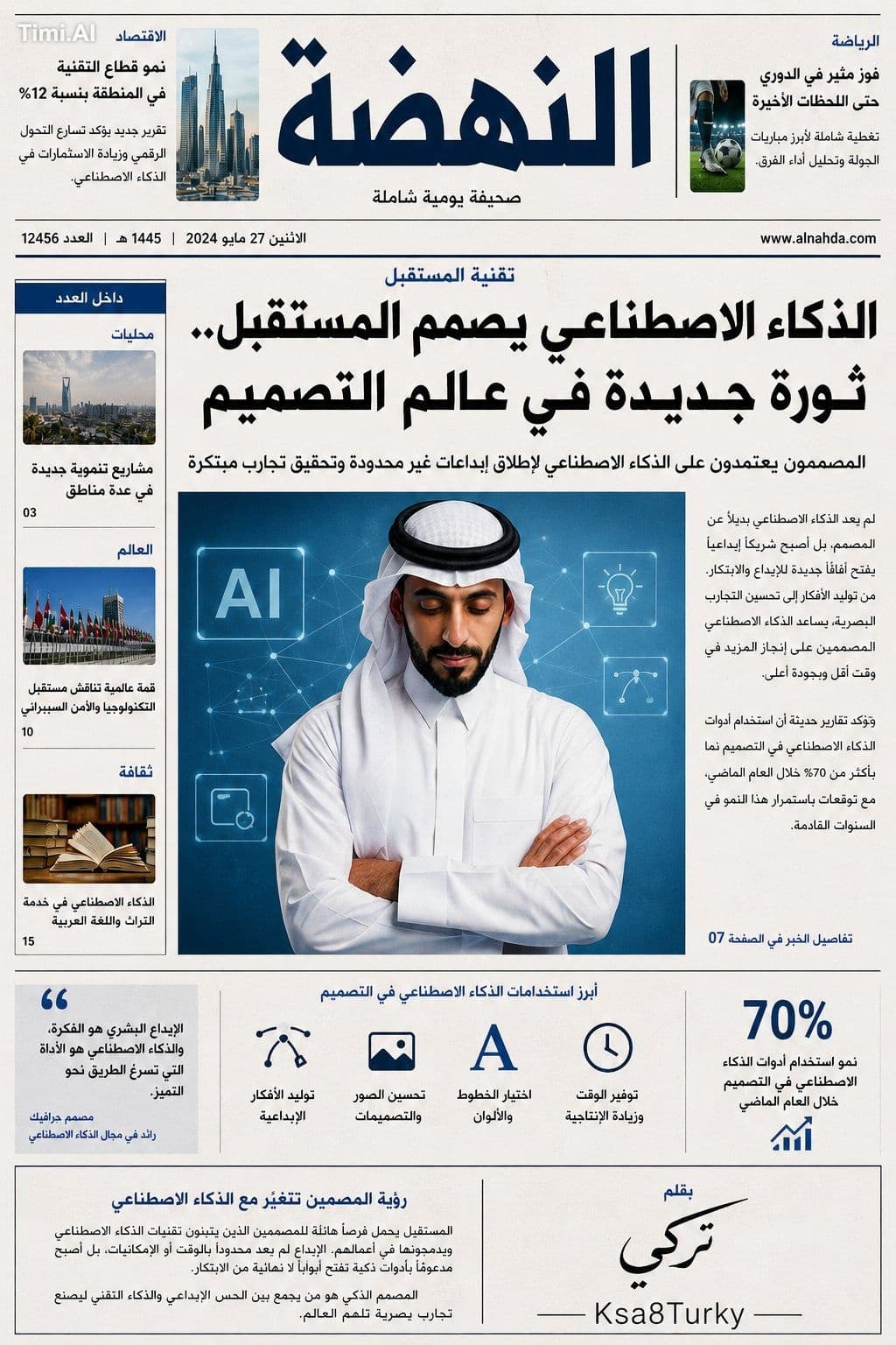 تخيل اسمك يتصدر جريدة بسبب إبداعك في الذكاء الاصطناعي 📰✨

1