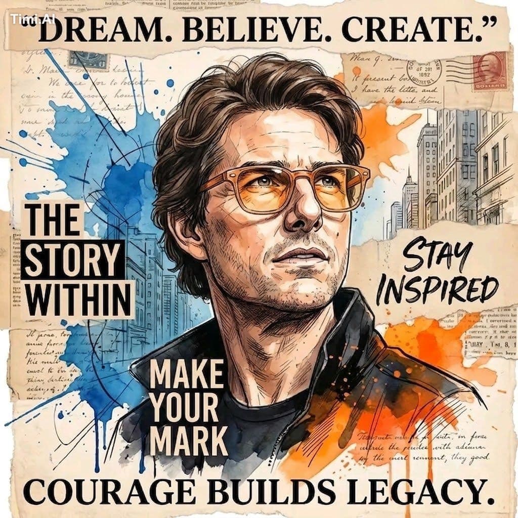 Create a premium mixed-media motivational poster featuring *