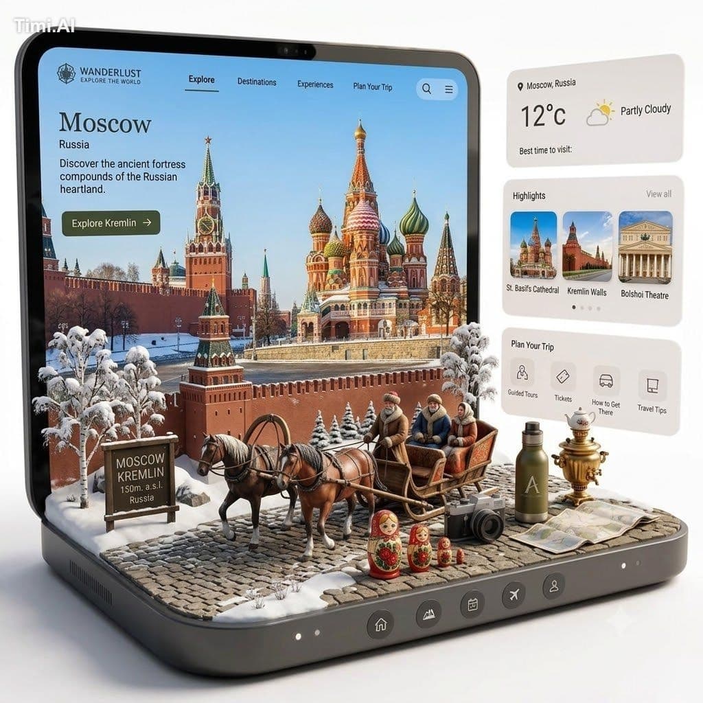 Create a highly detailed isometric 3D pop-out travel app dio