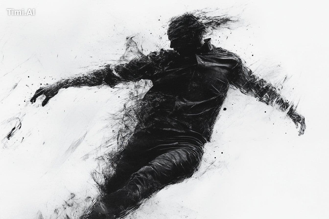 A dramatic, black-and-white rendering of the [subject], wher
