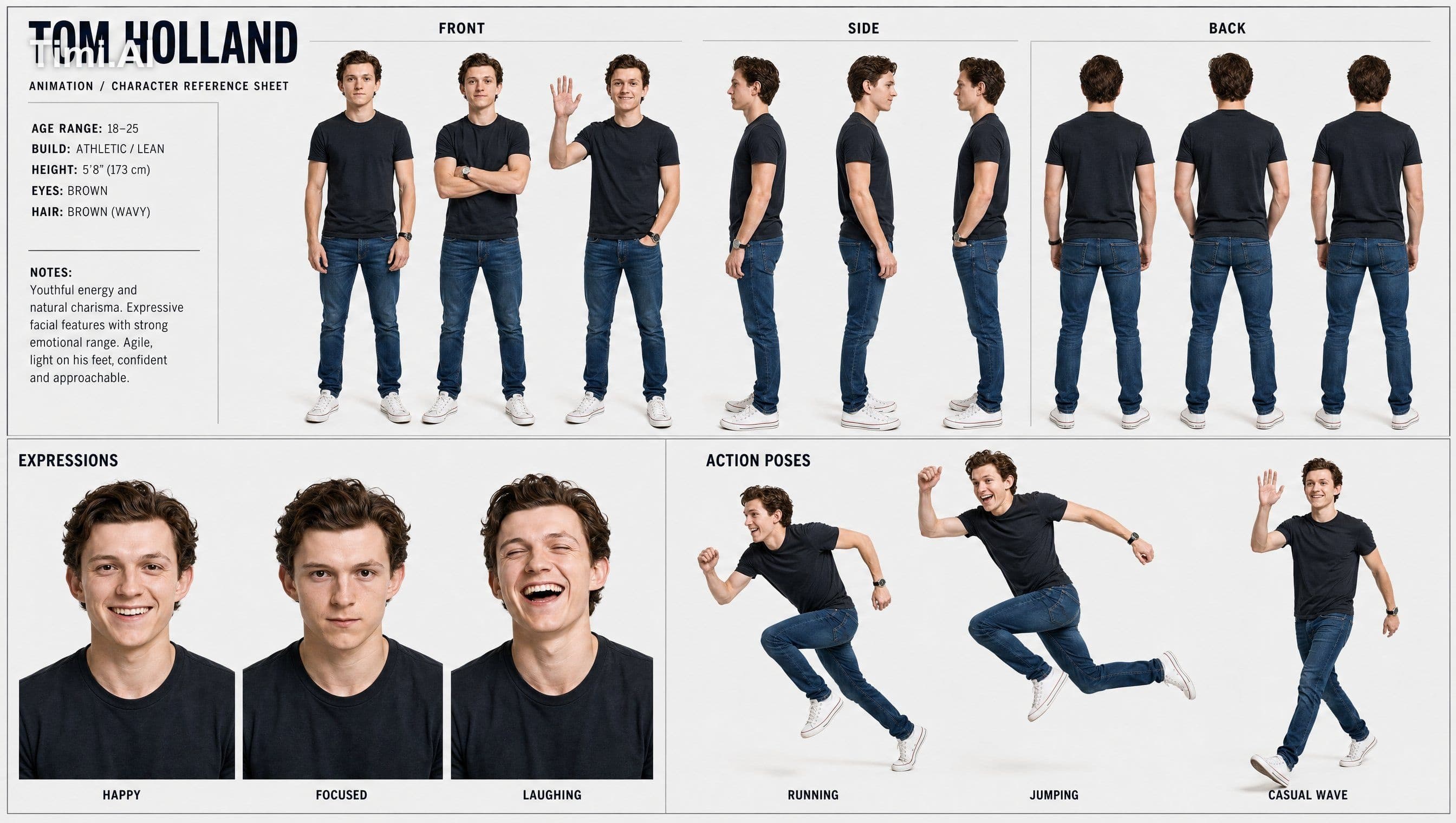 CHARACTER: [CHARACTER NAME]

Create ONE professional animati