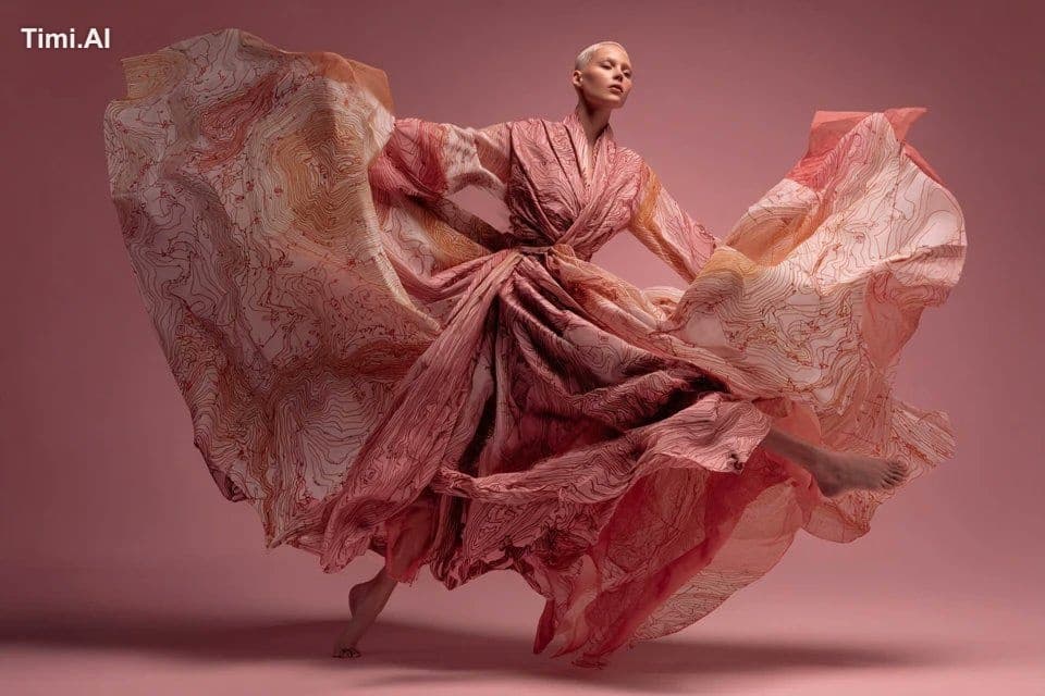 A fashion editorial shot of a [subject] draped in garments m