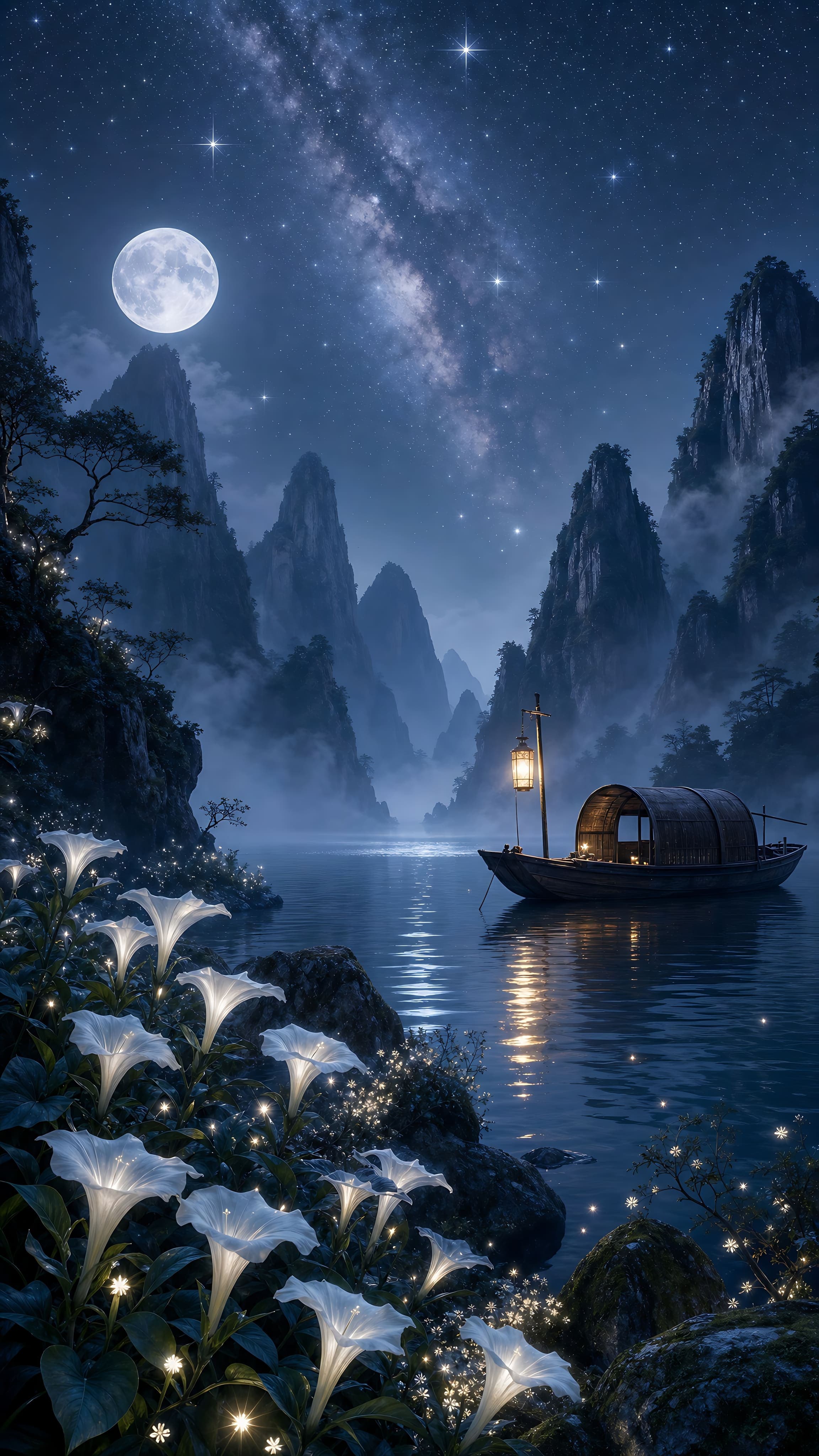The ethereal lighting and misty mountains… these capture the