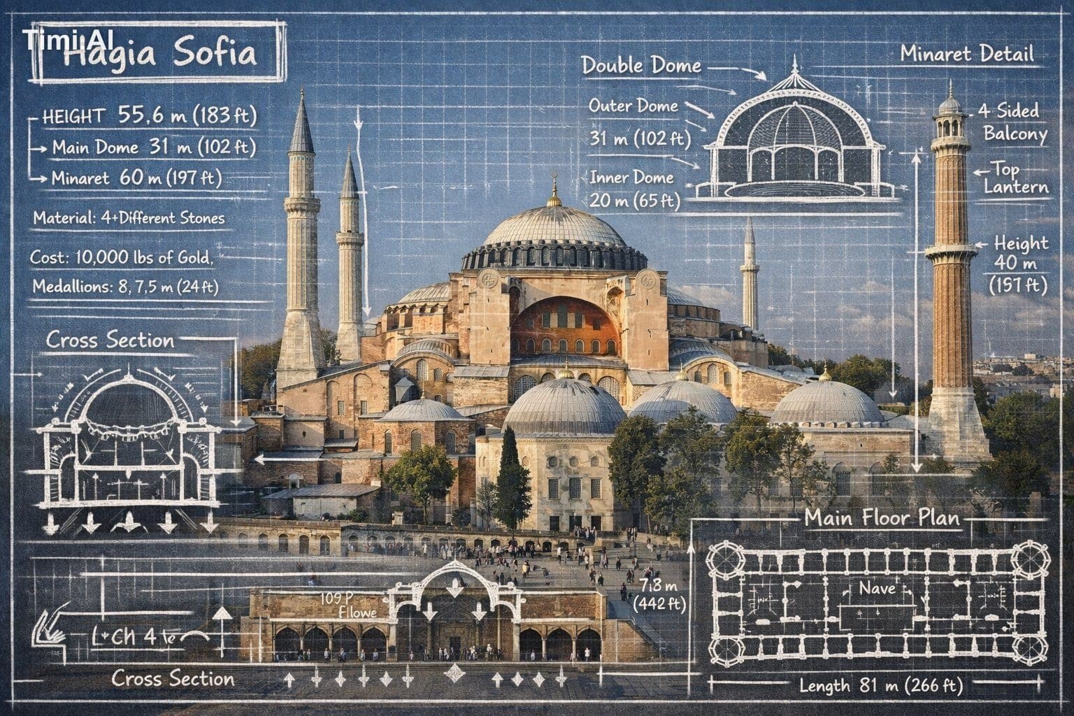 “Create an infographic image of [LANDMARK], combining a real