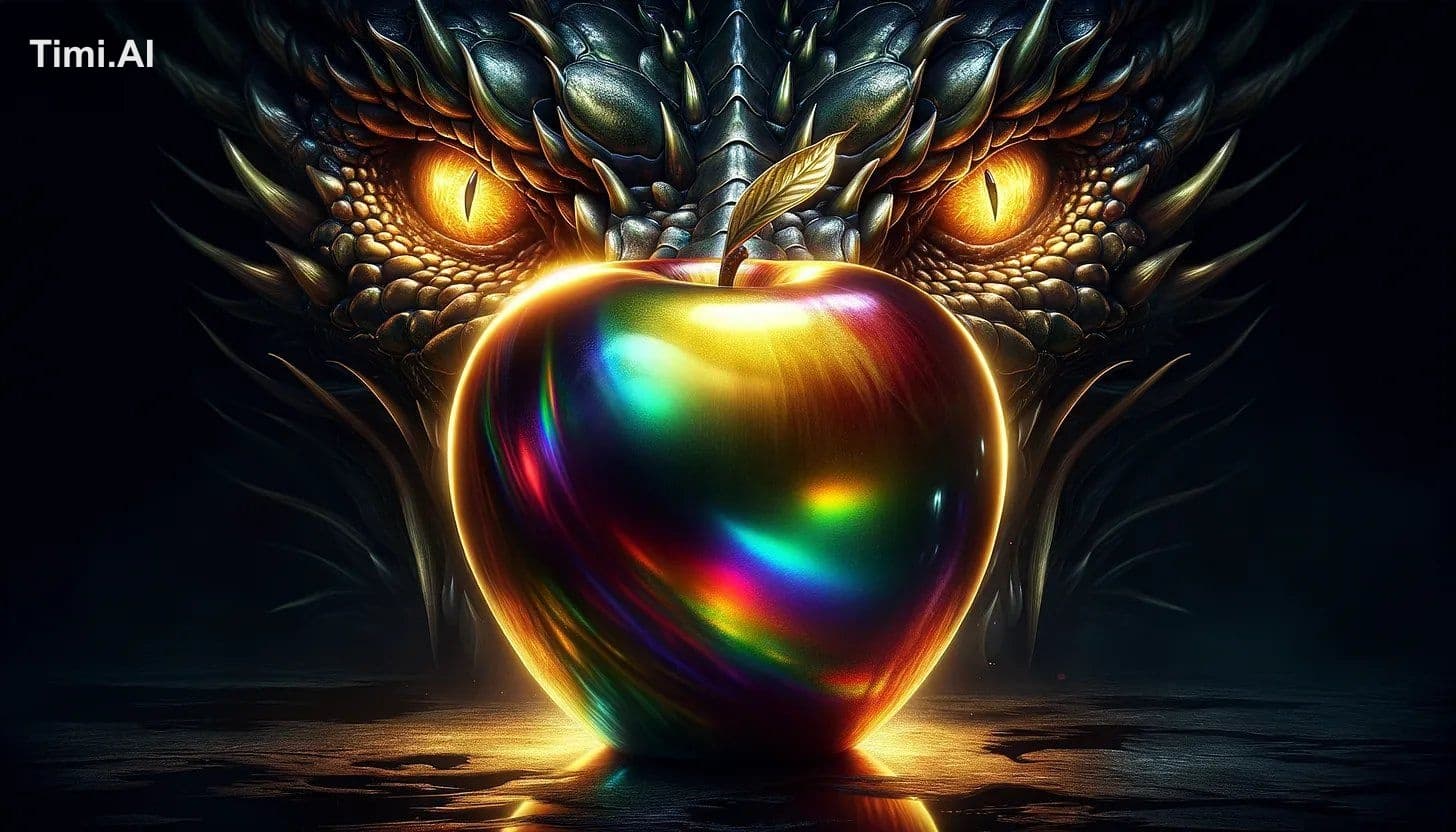 KJV Cards' image shows a colorful, iridescent apple with a g