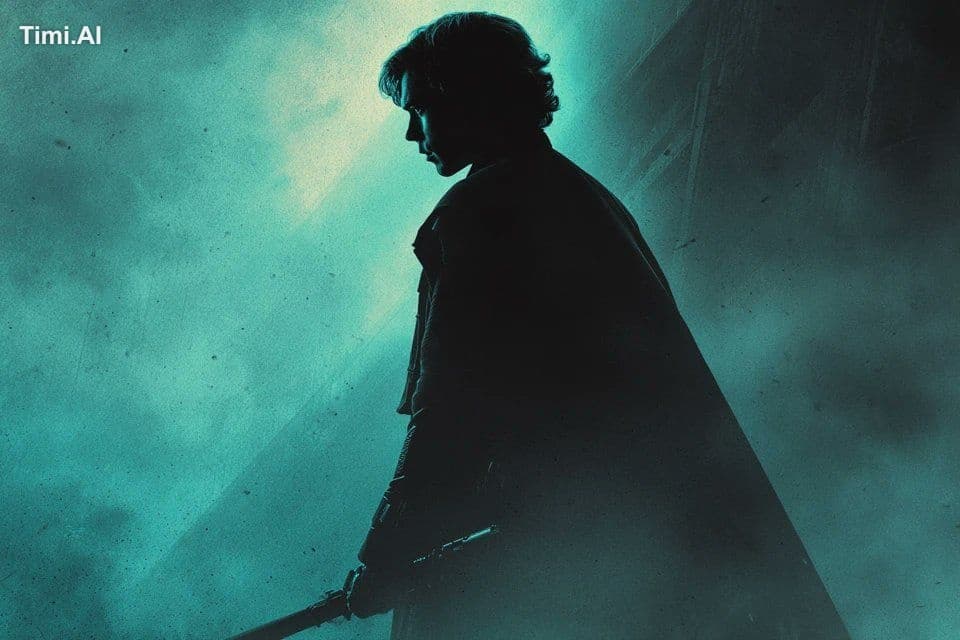 Cinematic poster featuring the silhouette of [subject], dram