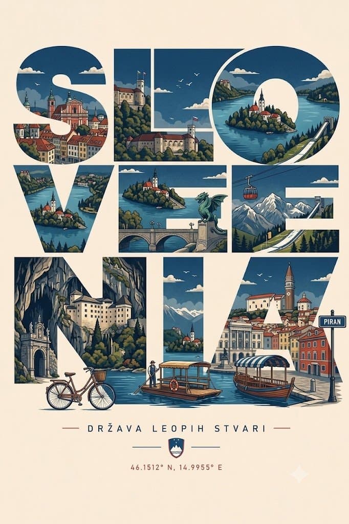 Create a modern vector travel poster of [COUNTRY] with an of