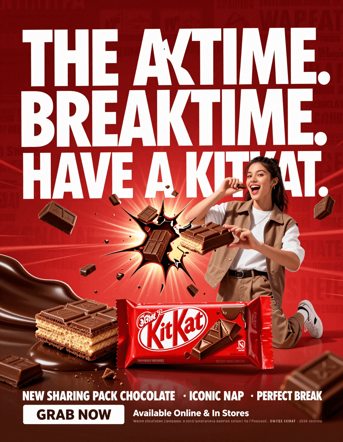 FORMAT:4:5 vertical hyper-commercial chocolate campaign post