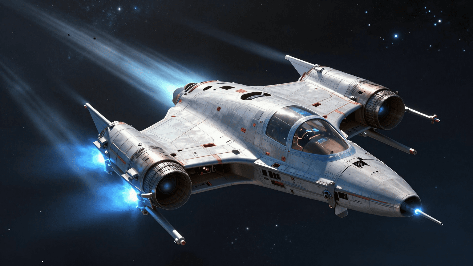 Subject & Action
A high-performance custom starfighter known