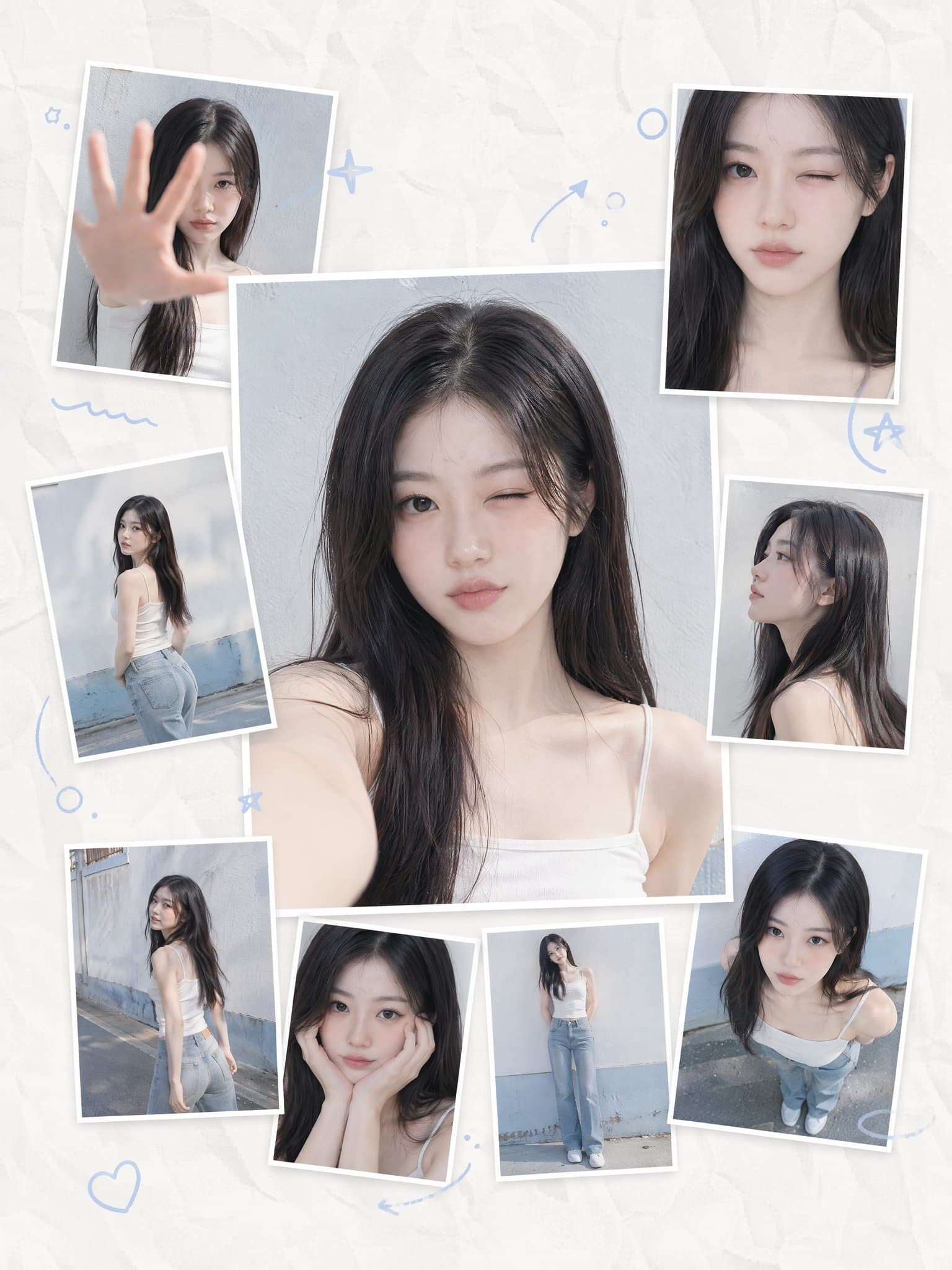 That Korean-style collage layout with the 8 small poses is p