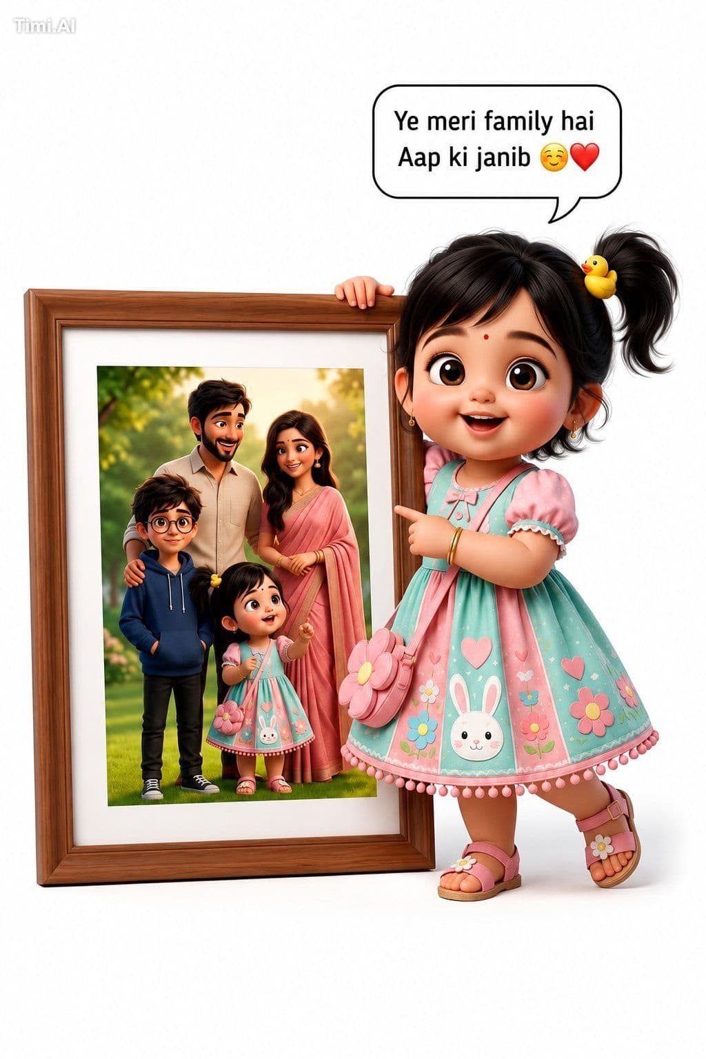 -realistic 3D Pixar-style cartoon illustration of an adorabl